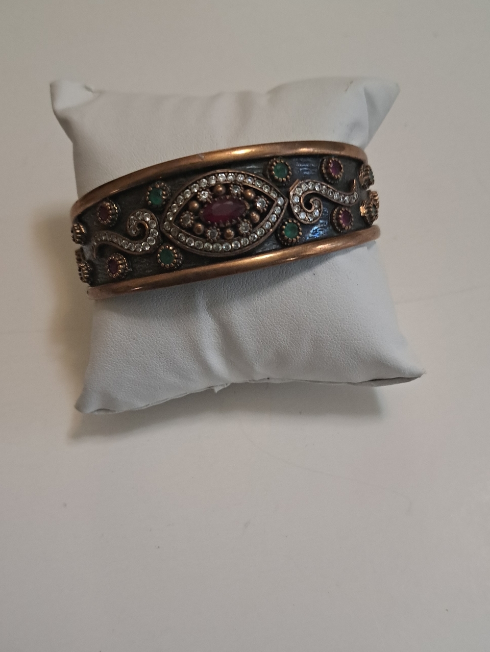 Fashion Jewelry Gold-Tone Multicolor Stone Cuff Bracelet